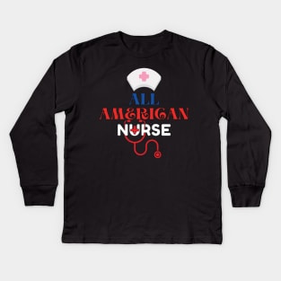 All American nurse Kids Long Sleeve T-Shirt